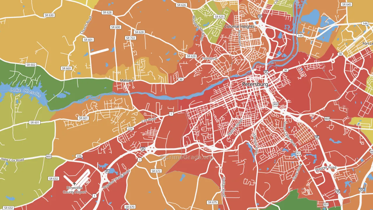 23803, VA Map of Violent Crime Rates