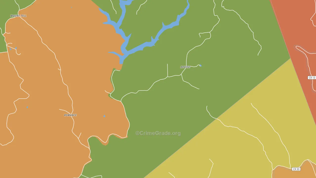 25231, WV Map of Violent Crime Rates