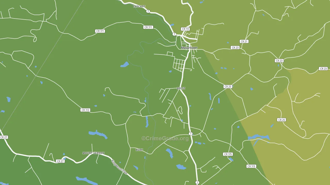 26524, WV Map of Violent Crime Rates
