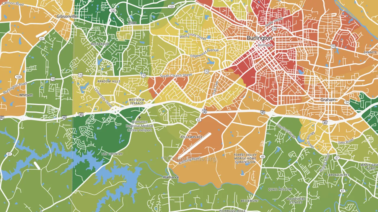 27215, NC Map of Violent Crime Rates