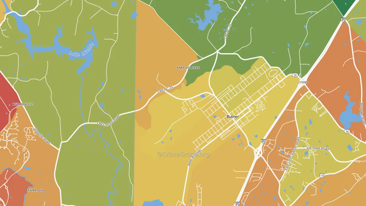 27509, NC Map of Violent Crime Rates