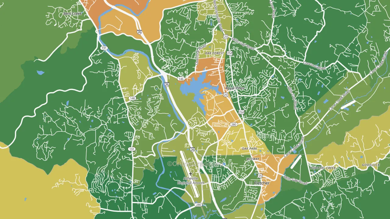 28704, NC Map of Violent Crime Rates