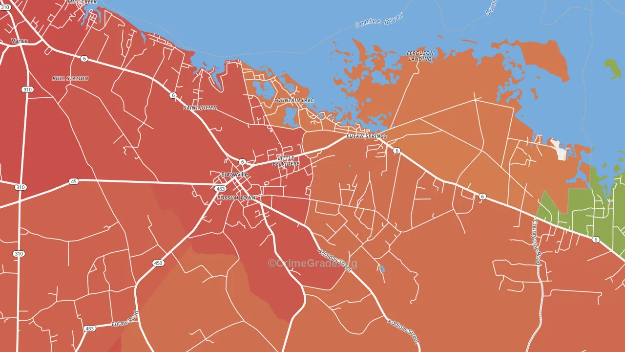 29048, SC Map of Violent Crime Rates