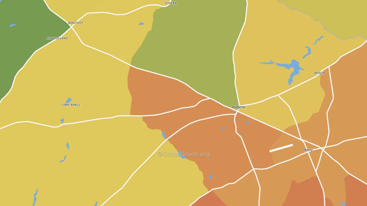 29164, SC Map of Violent Crime Rates