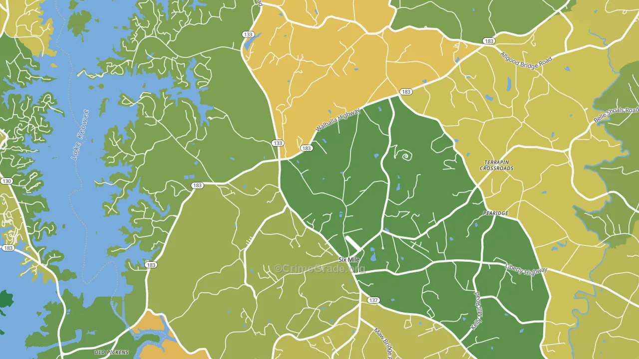 29682, SC Map of Violent Crime Rates