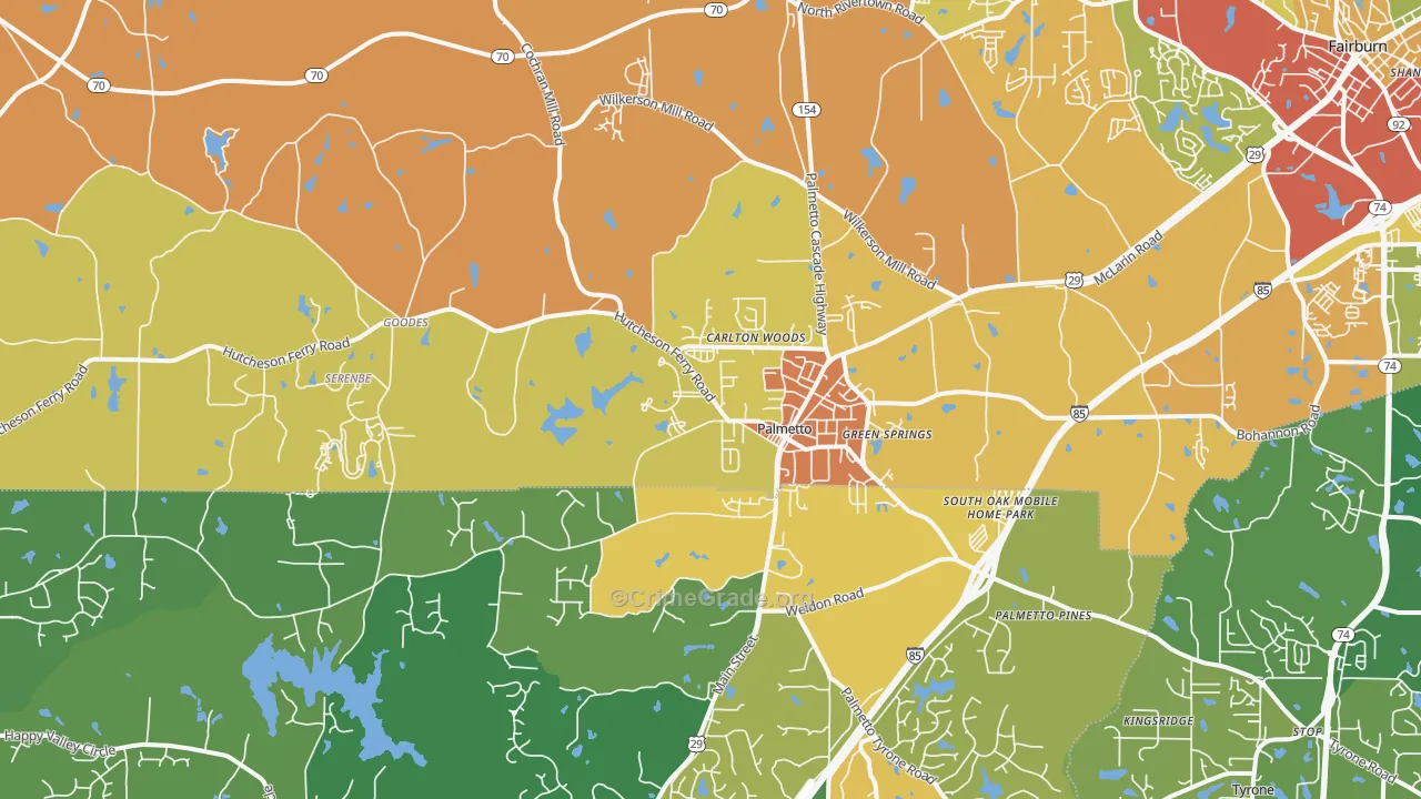 30268, GA Map of Violent Crime Rates