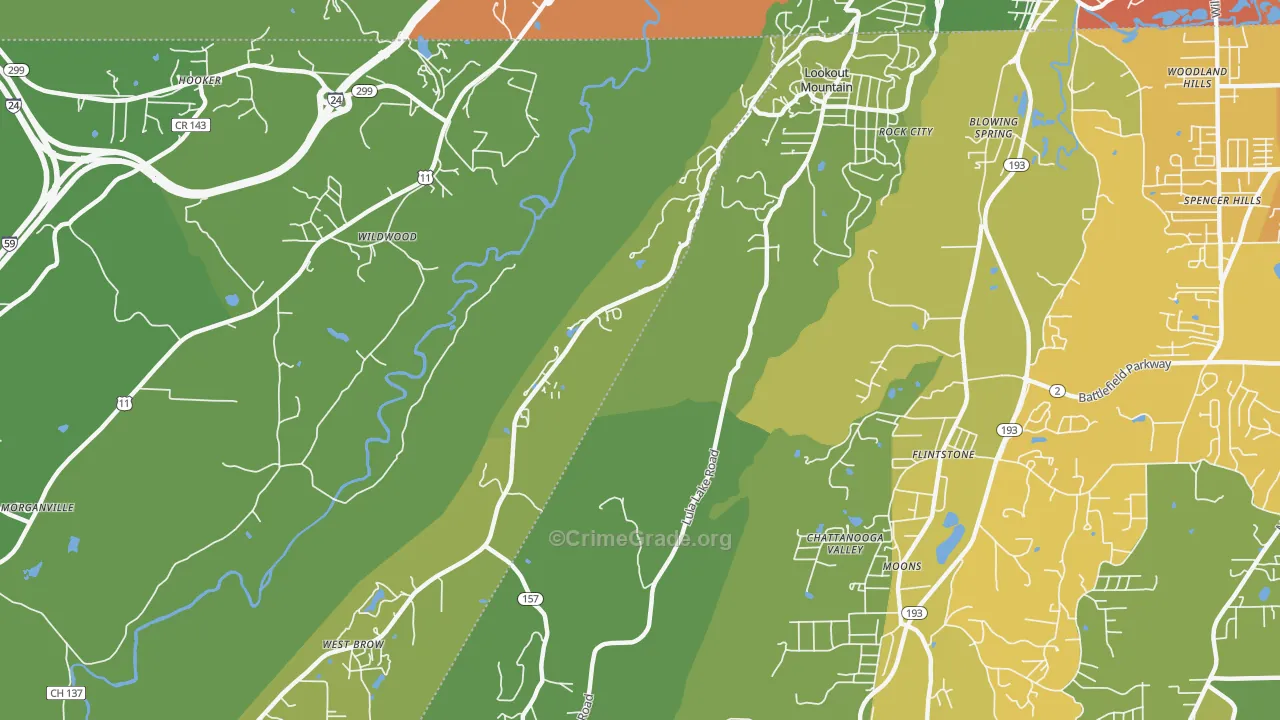 30750, GA Map of Violent Crime Rates