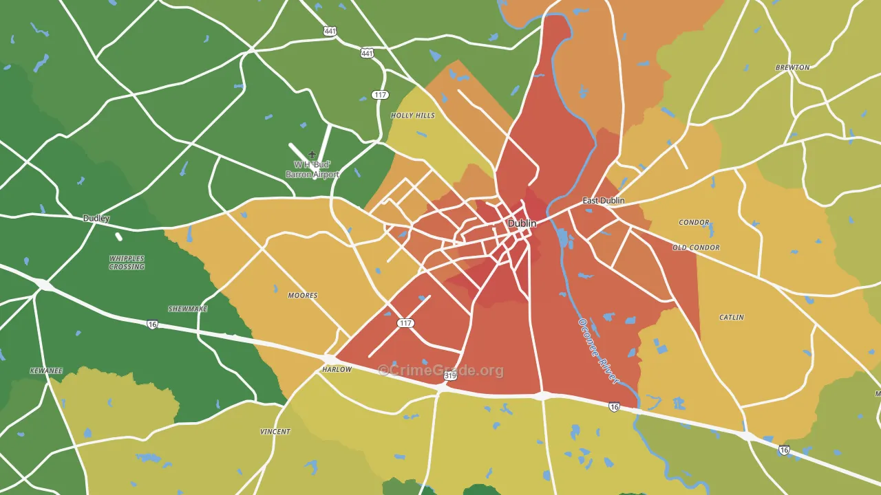 31021, GA Map of Violent Crime Rates