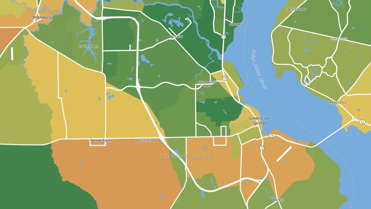 32043, FL Map of Violent Crime Rates