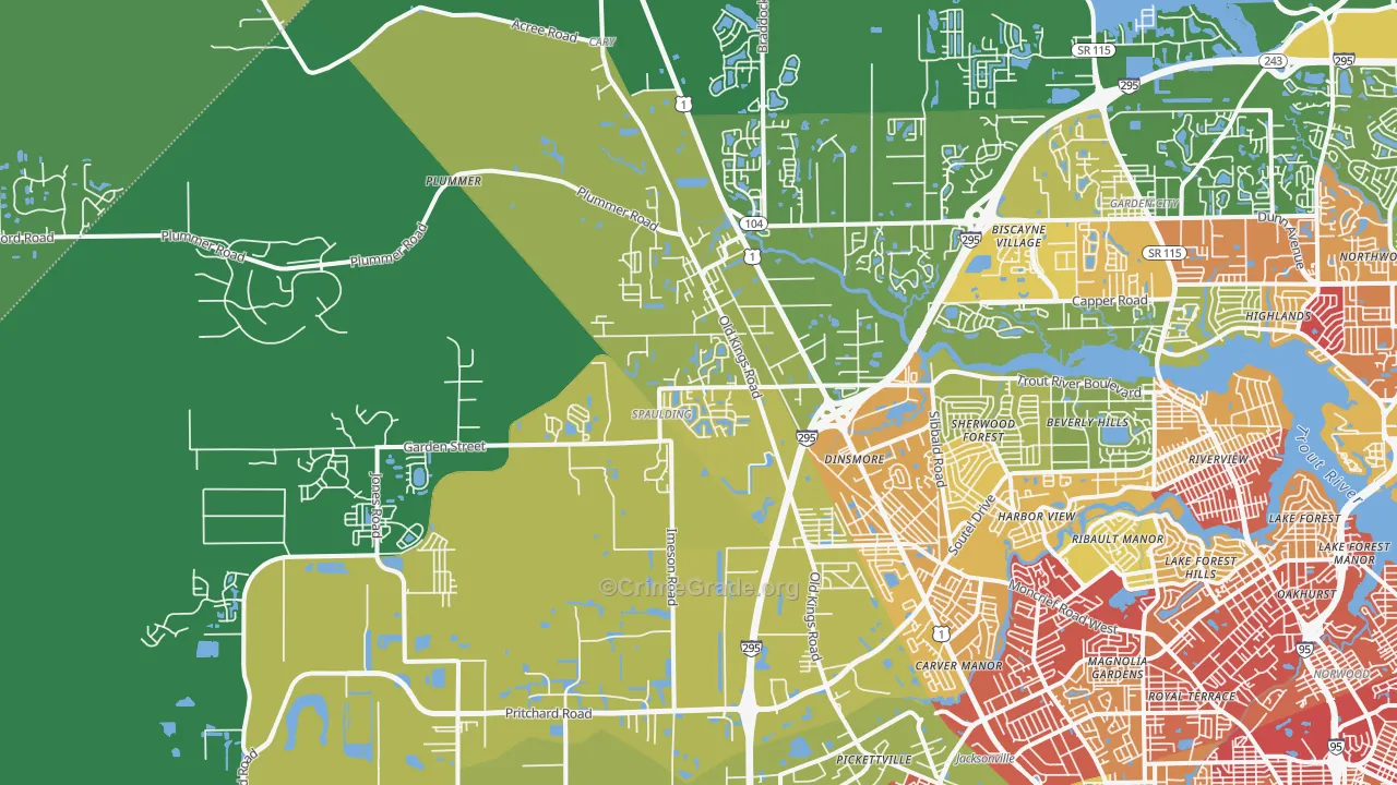 32219, FL Map of Violent Crime Rates