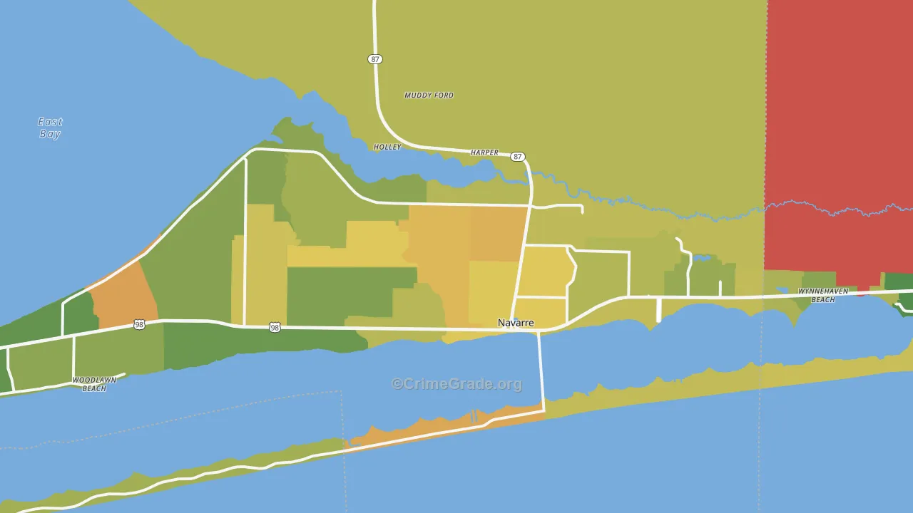 32566, FL Map of Violent Crime Rates
