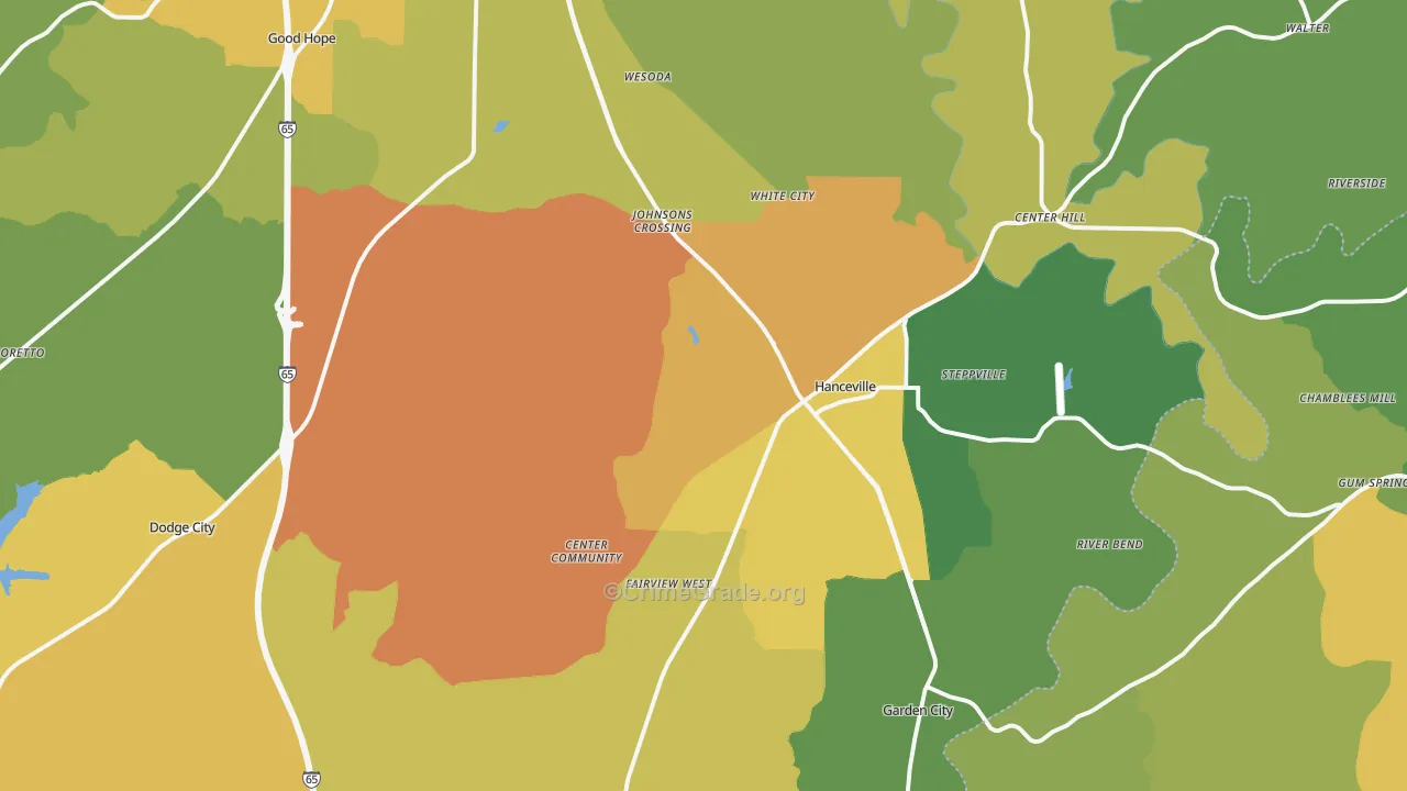 35077, AL Map of Violent Crime Rates