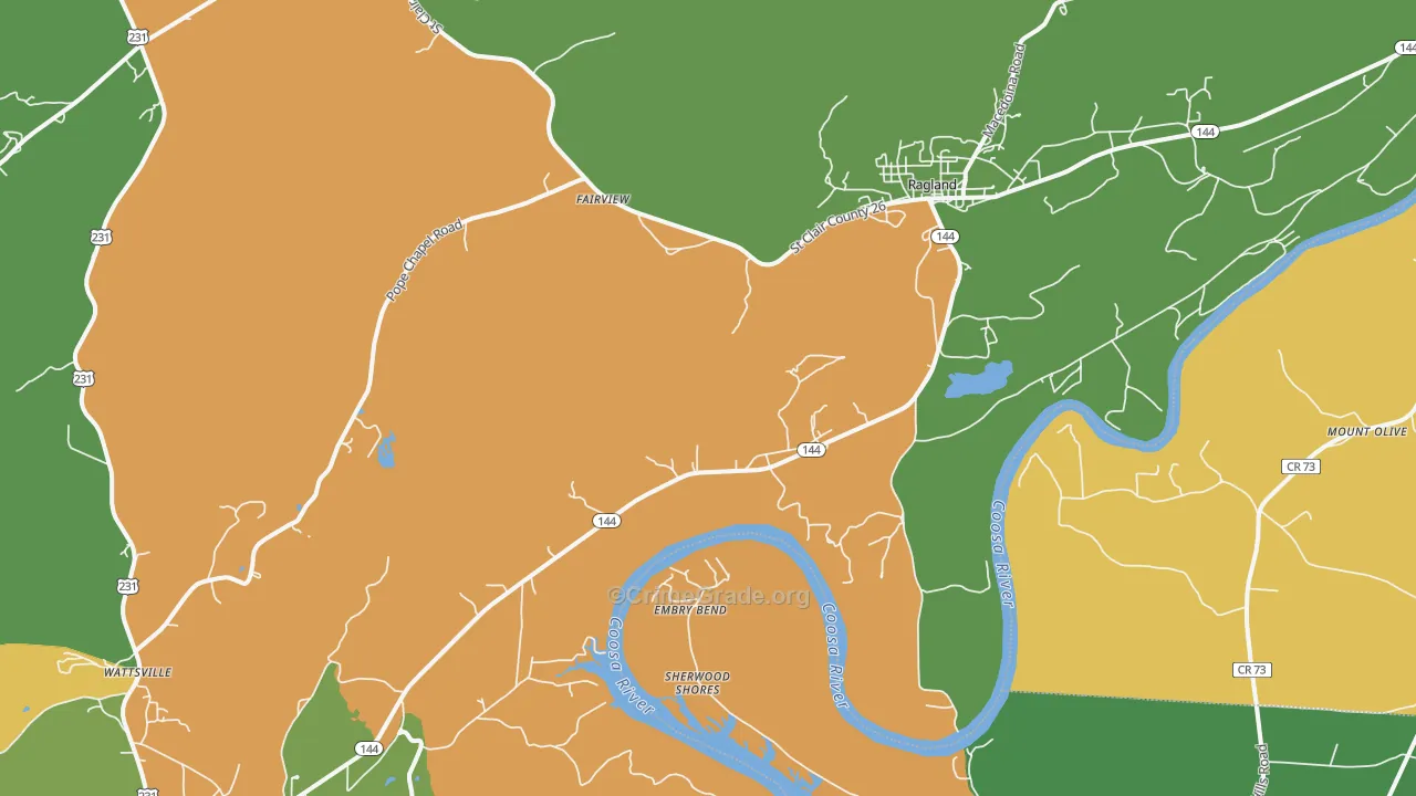 35131, AL Map of Violent Crime Rates