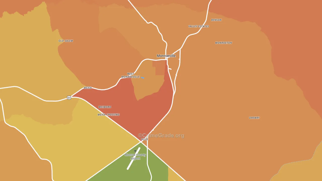 36460, AL Map of Violent Crime Rates
