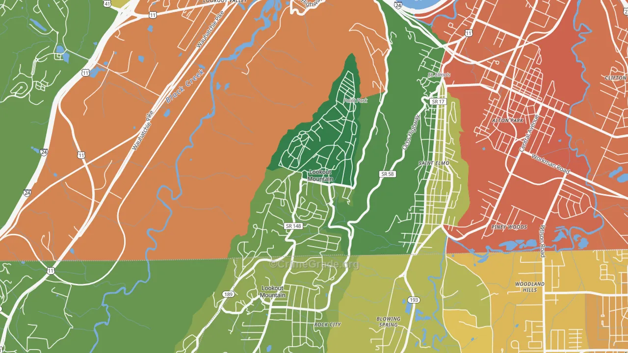 37350, TN Map of Violent Crime Rates