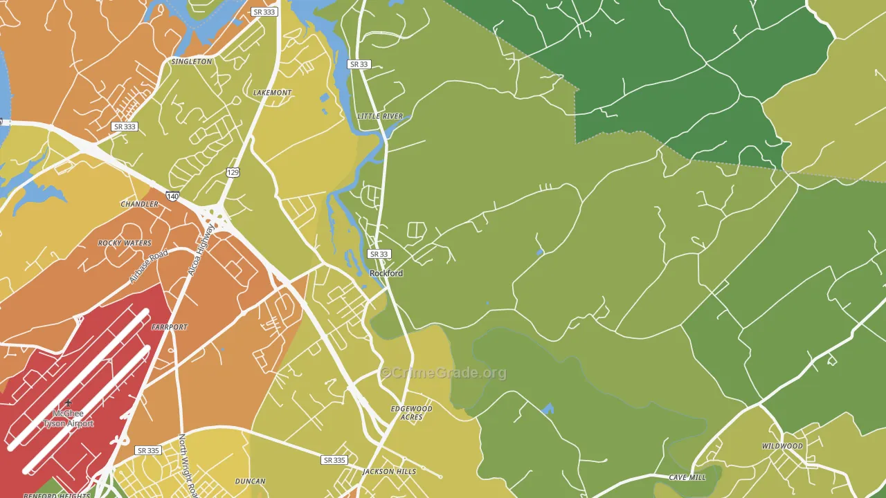 37853, TN Map of Violent Crime Rates