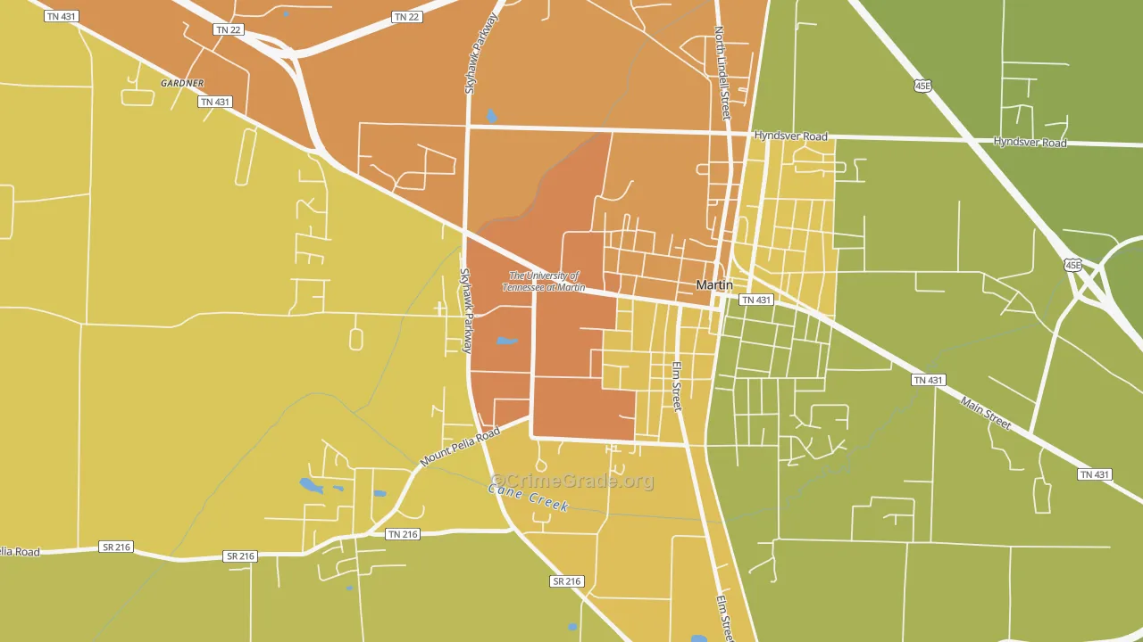 38238, TN Map of Violent Crime Rates
