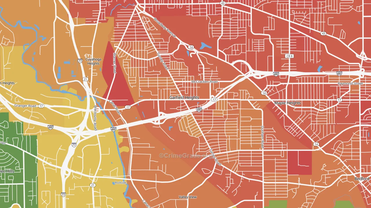 44125, OH Map of Violent Crime Rates