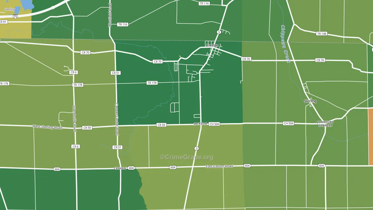 44217, OH Map of Violent Crime Rates