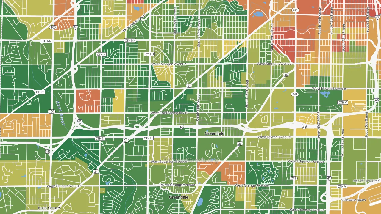 53220, WI Map of Violent Crime Rates