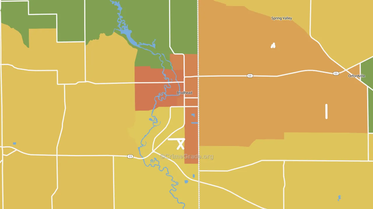 53520, WI Map of Violent Crime Rates