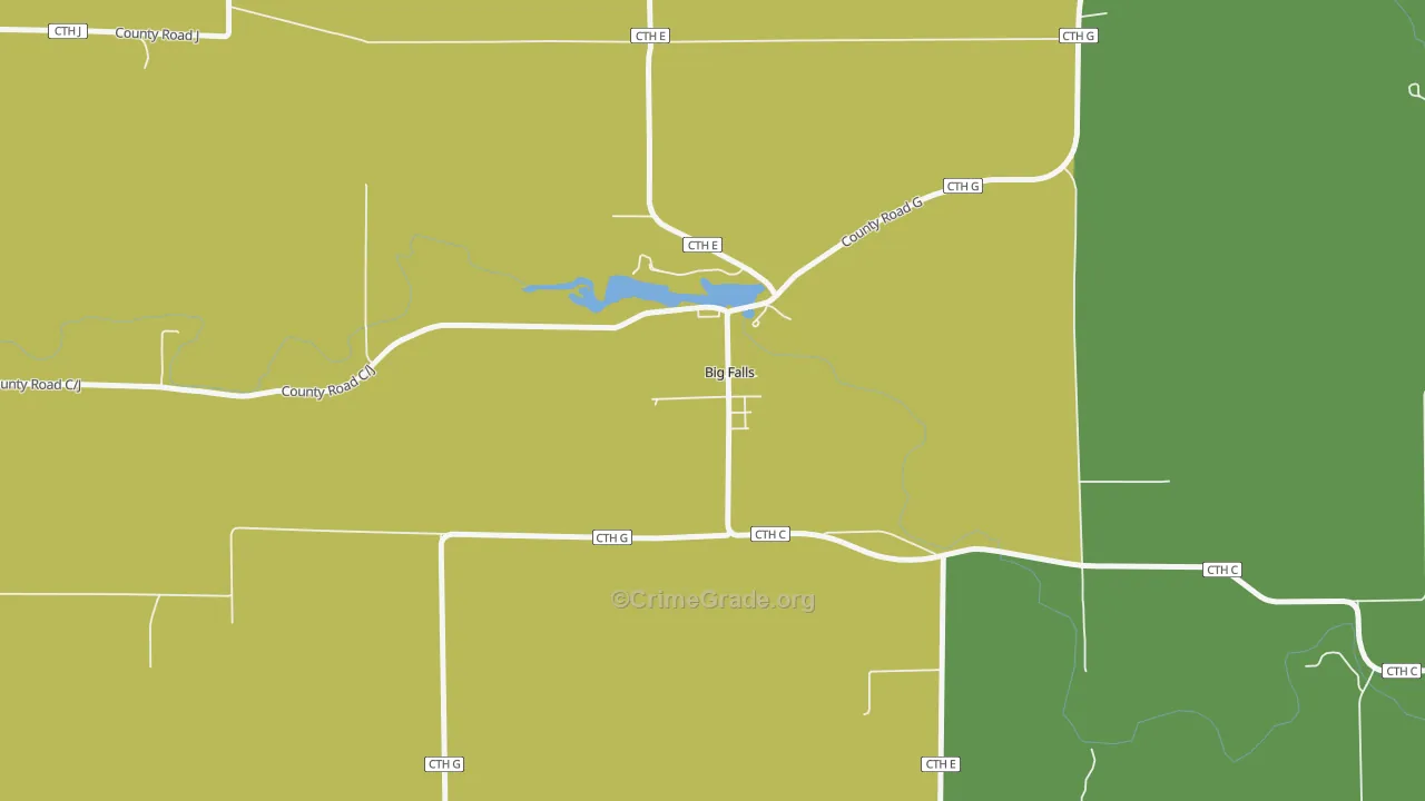 54926, WI Map of Violent Crime Rates