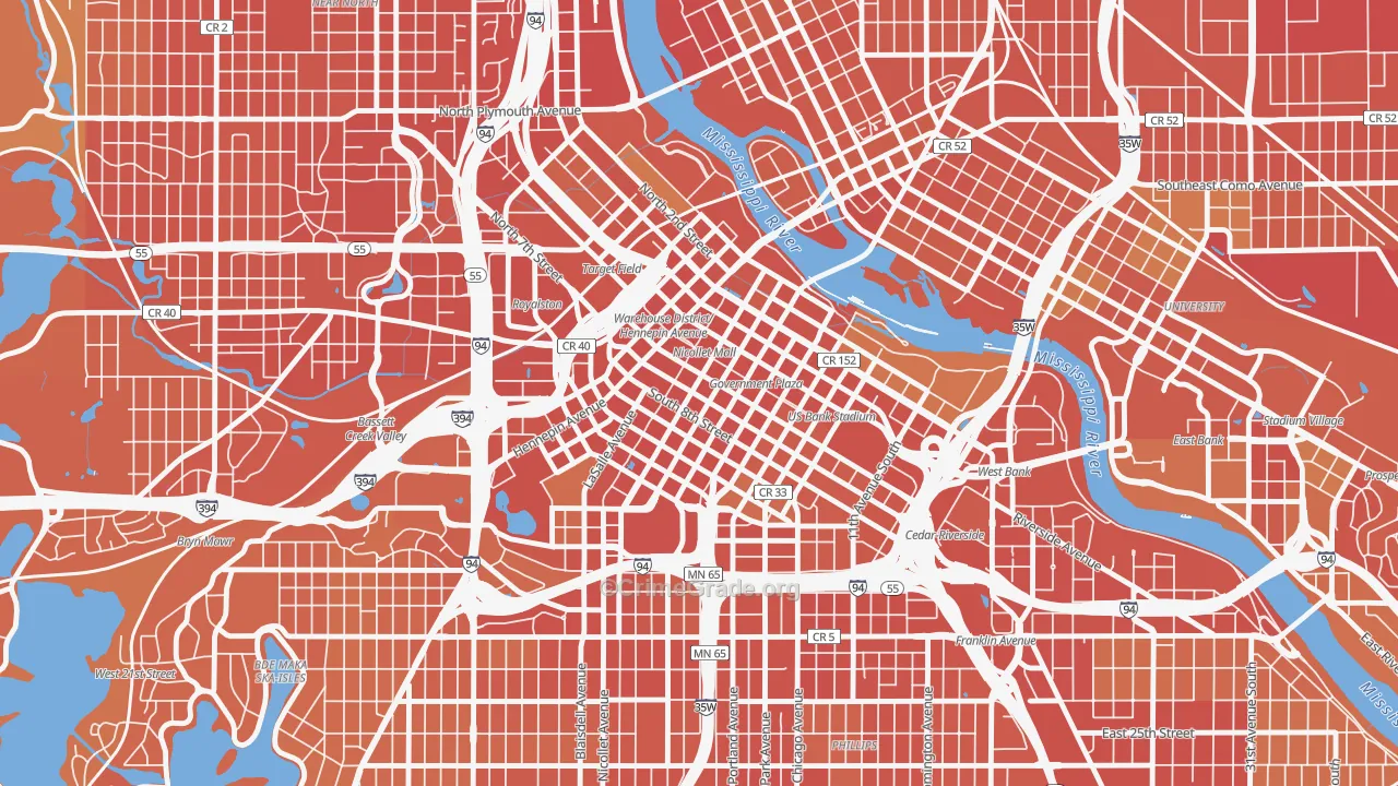 55402, MN Map of Violent Crime Rates
