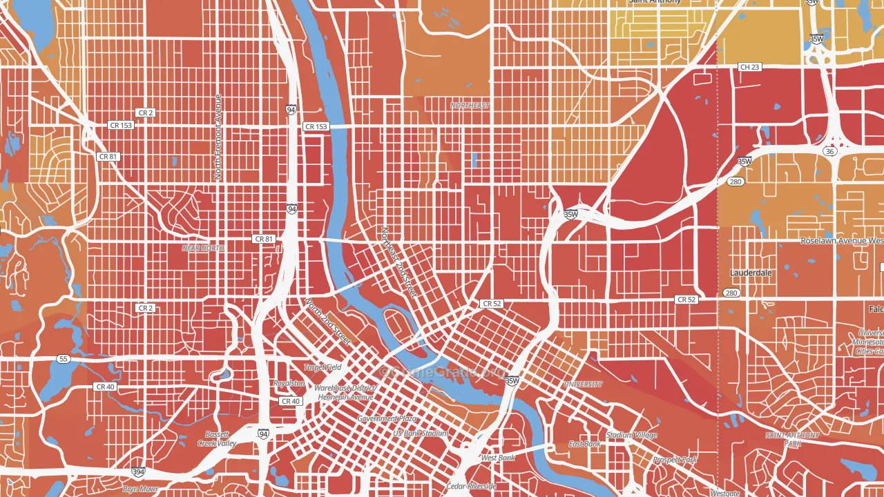 55413, MN Map of Violent Crime Rates