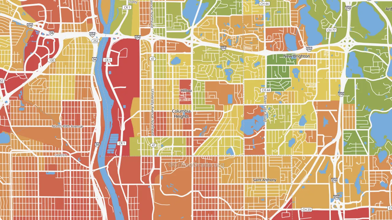 55421, MN Map of Violent Crime Rates