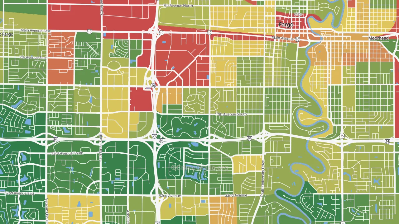 58103, ND Map of Violent Crime Rates