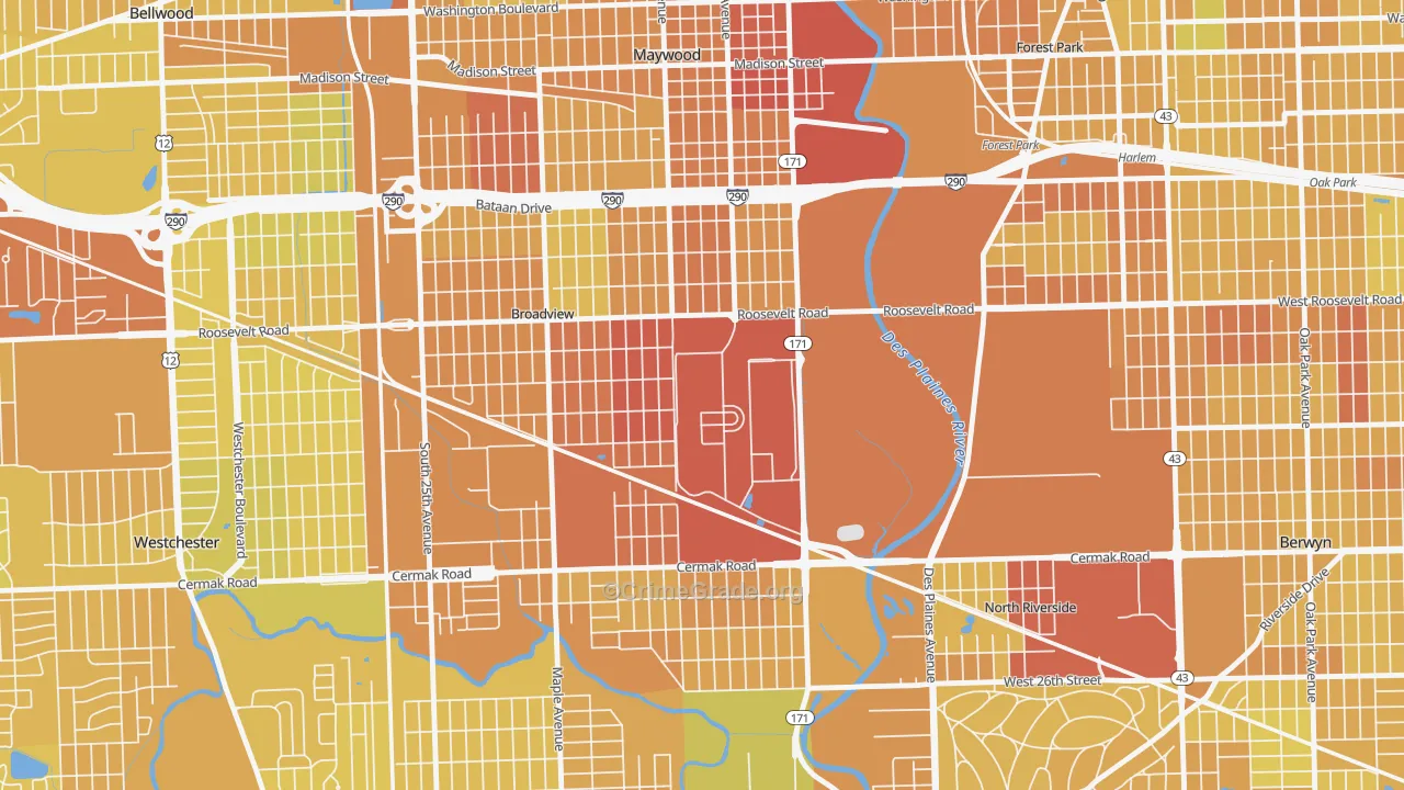 60141, IL Map of Violent Crime Rates
