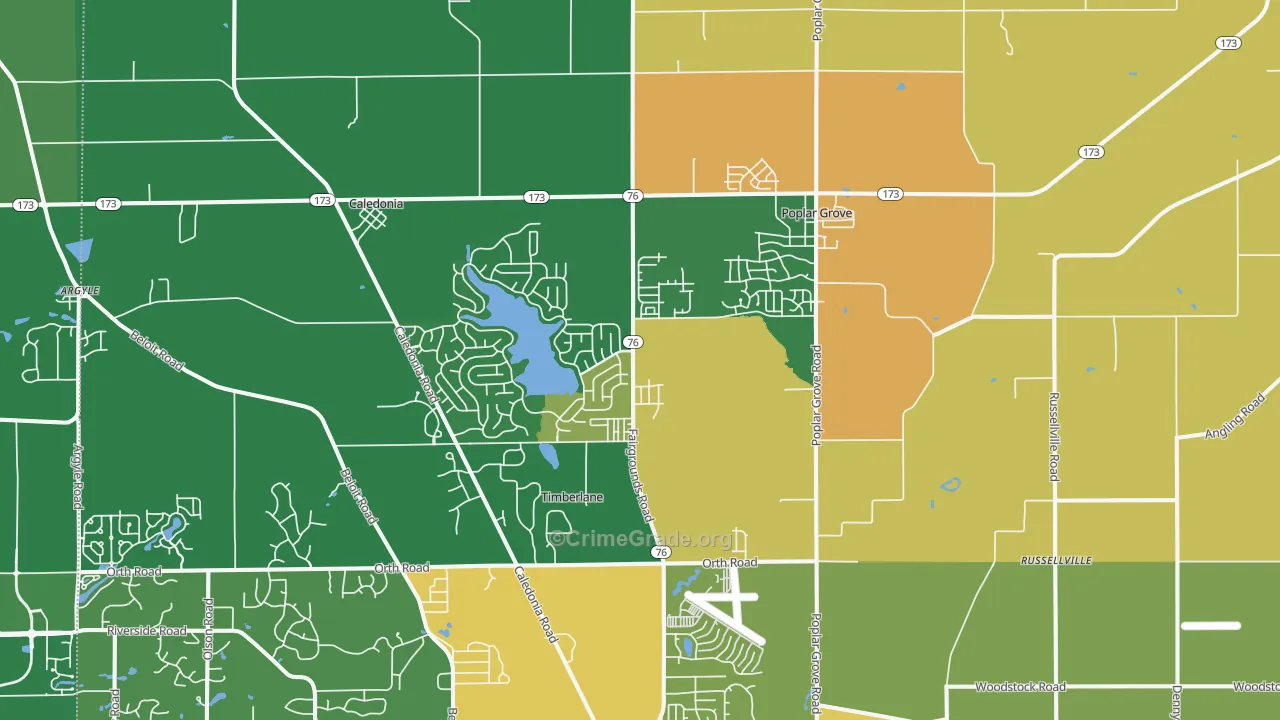61065, IL Map of Violent Crime Rates