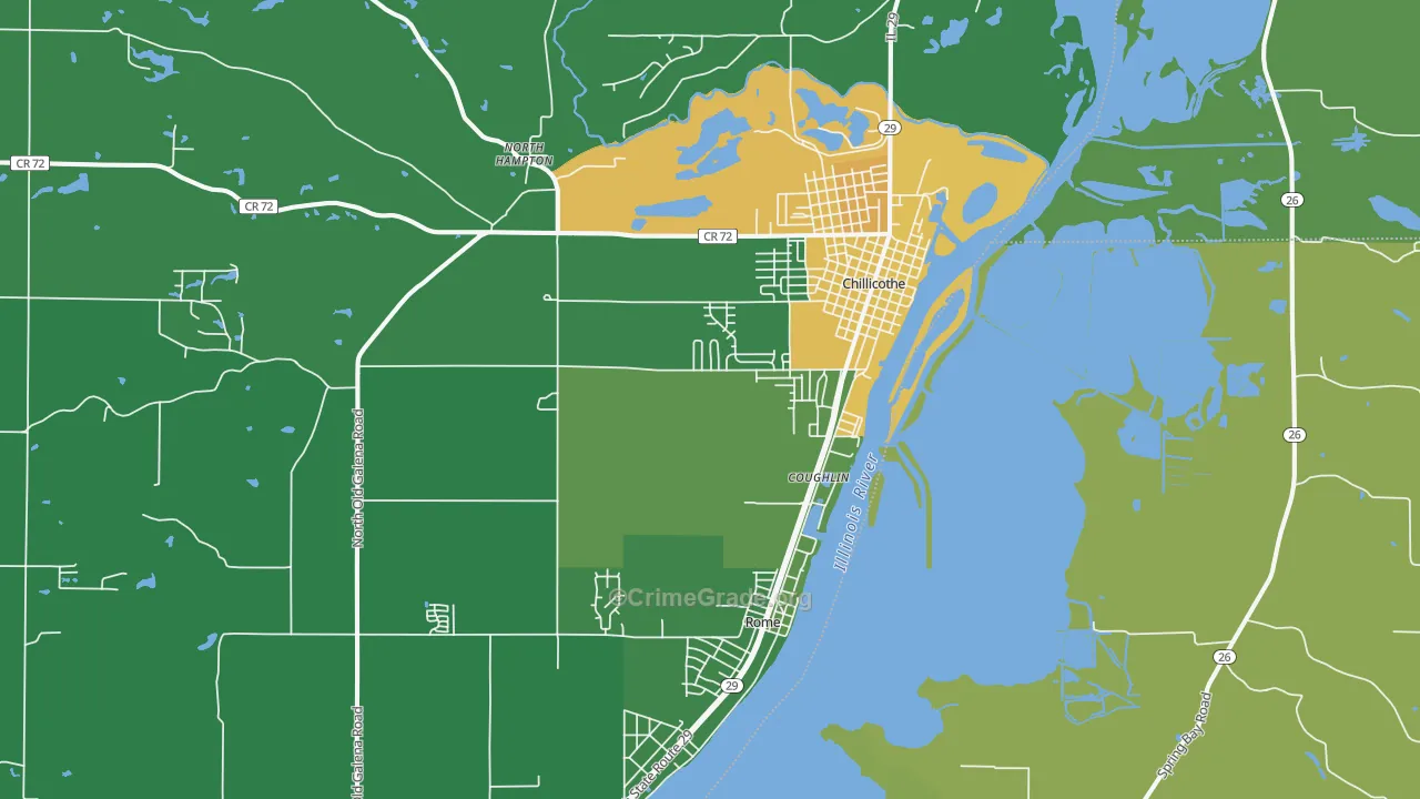 61523, IL Map of Violent Crime Rates