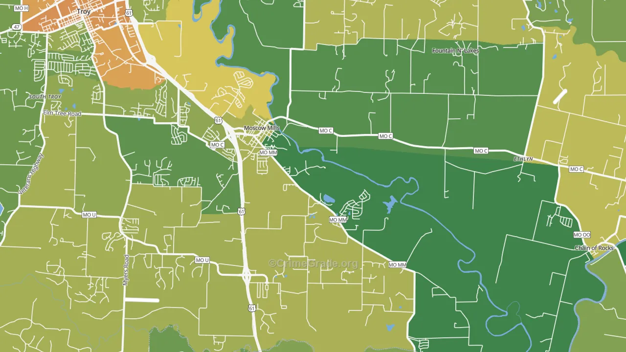 63362, MO Map of Violent Crime Rates