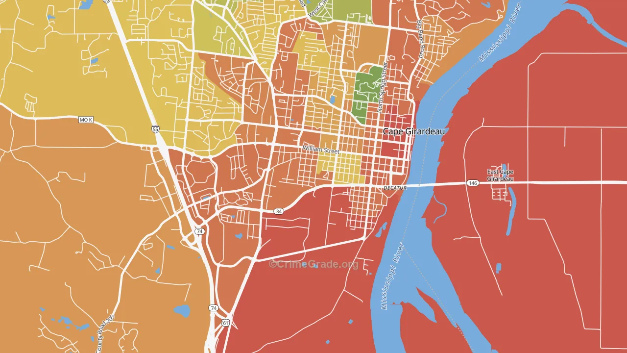 63703, MO Map of Violent Crime Rates