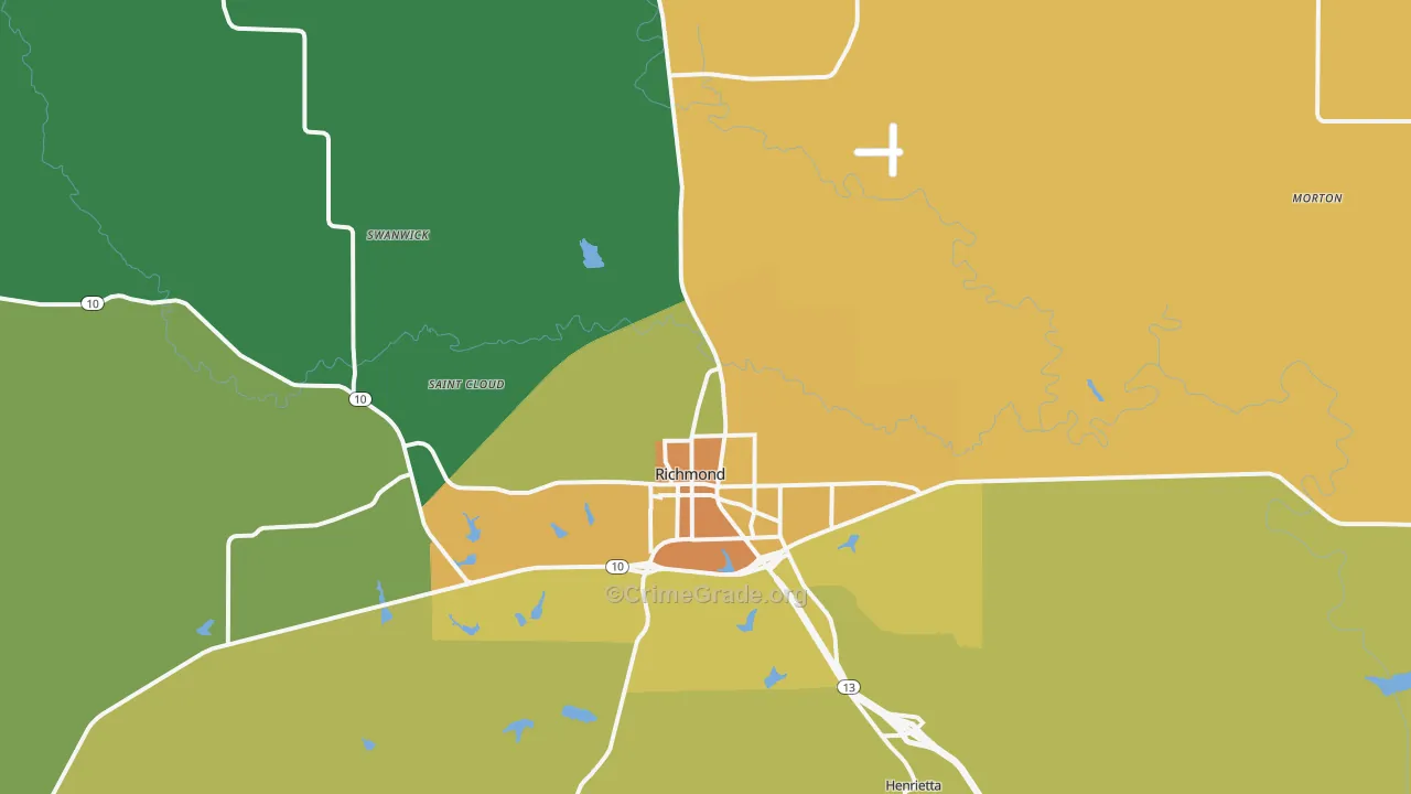 64085, MO Map of Violent Crime Rates