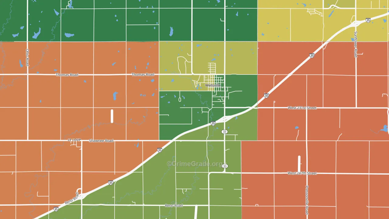 66092, KS Map of Violent Crime Rates