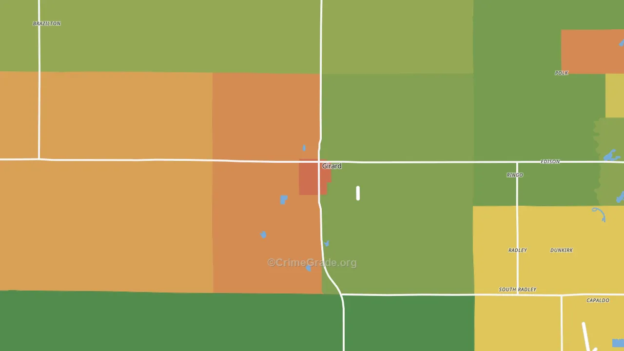 66743, KS Map of Violent Crime Rates