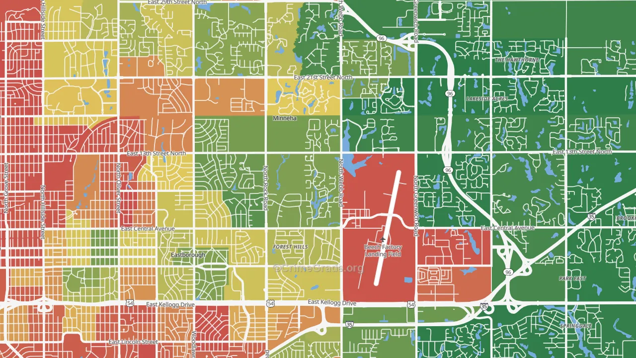 67206, KS Map of Violent Crime Rates