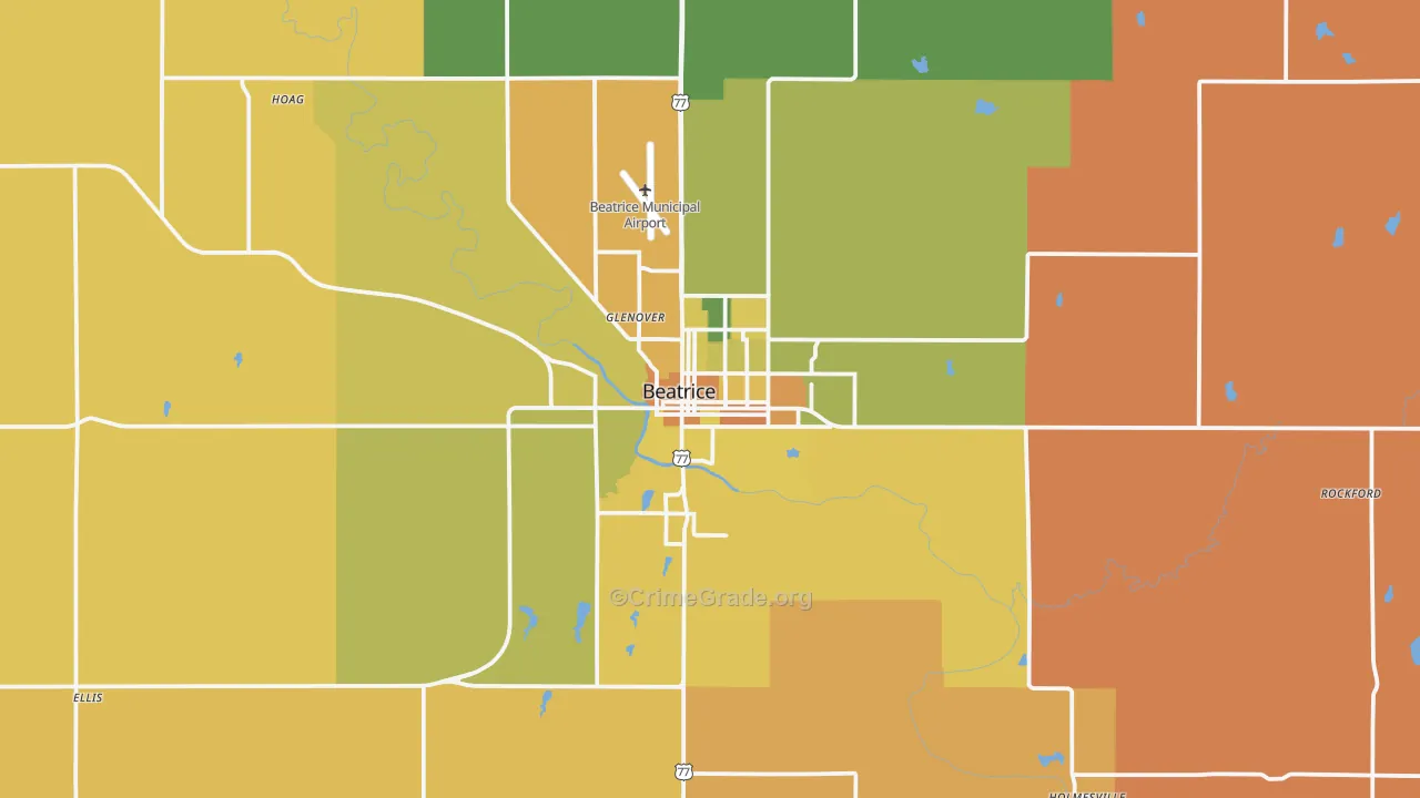 68310, NE Map of Violent Crime Rates