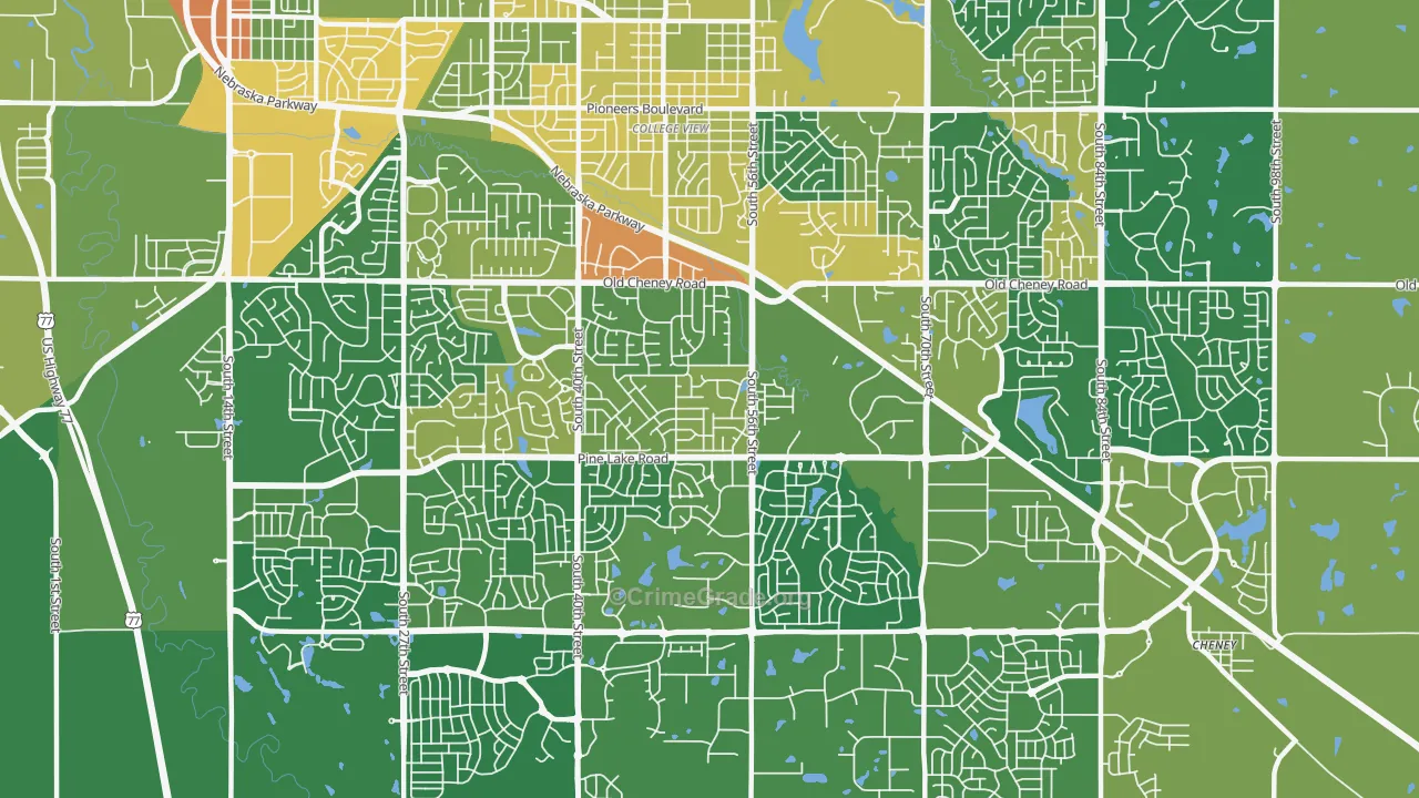 68516, NE Map of Violent Crime Rates