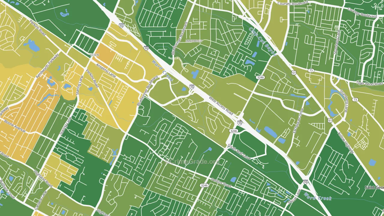 70836, LA Map of Violent Crime Rates