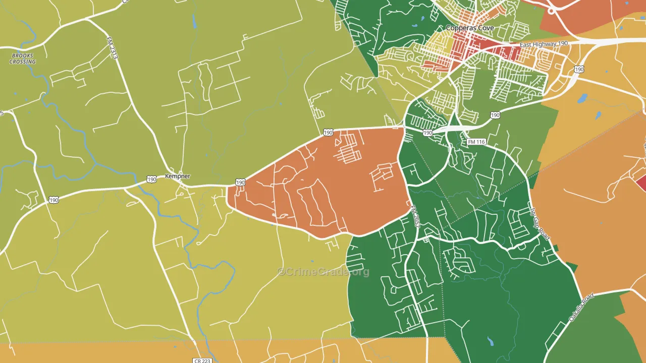 76539, TX Map of Violent Crime Rates