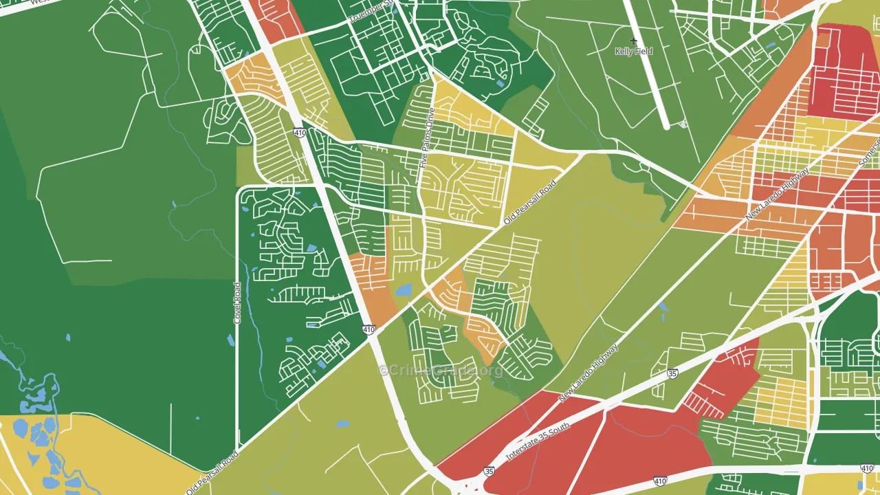 78242, TX Map of Violent Crime Rates