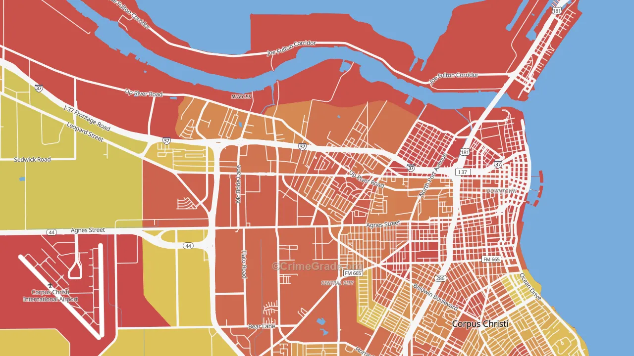 78408, TX Map of Violent Crime Rates