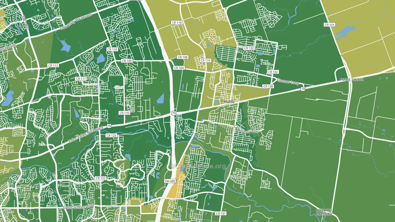 78634, TX Map of Violent Crime Rates