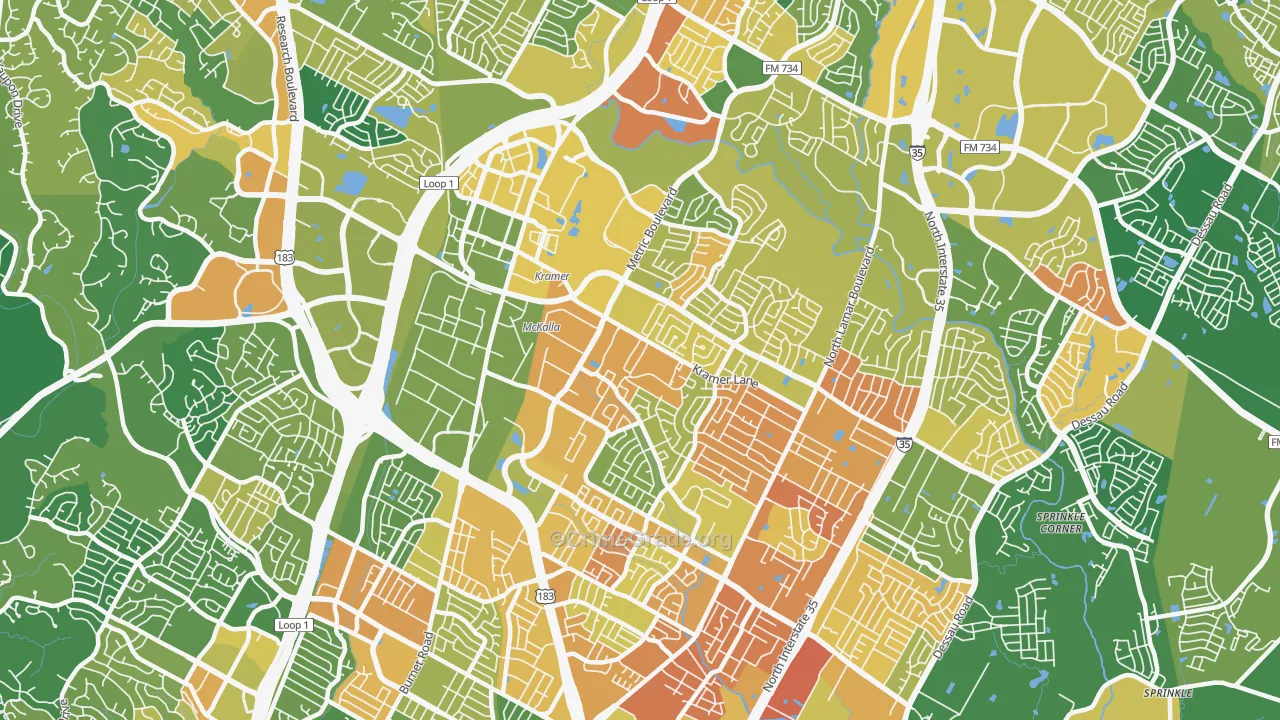 78758, TX Map of Violent Crime Rates