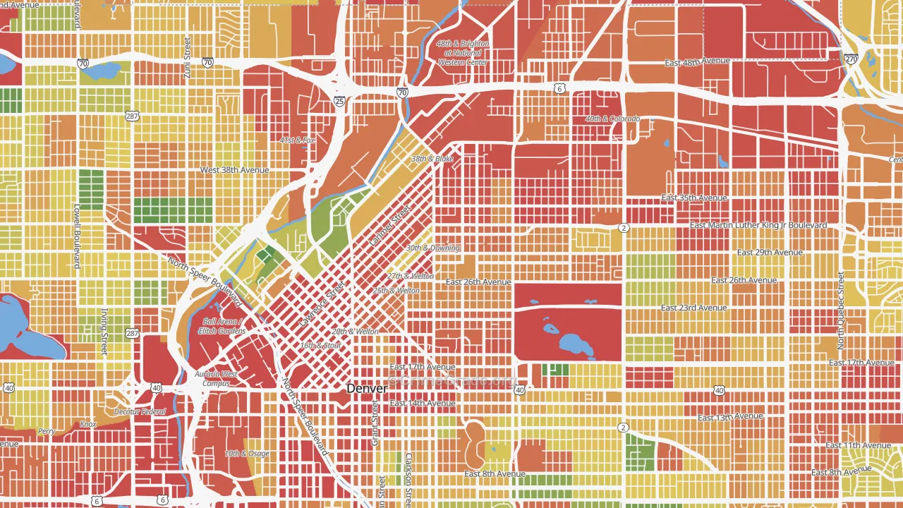 80205, CO Map of Violent Crime Rates