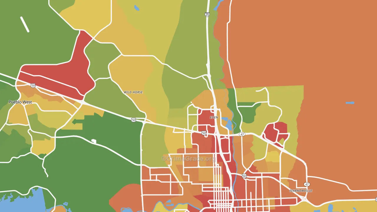 81008, CO Map of Violent Crime Rates