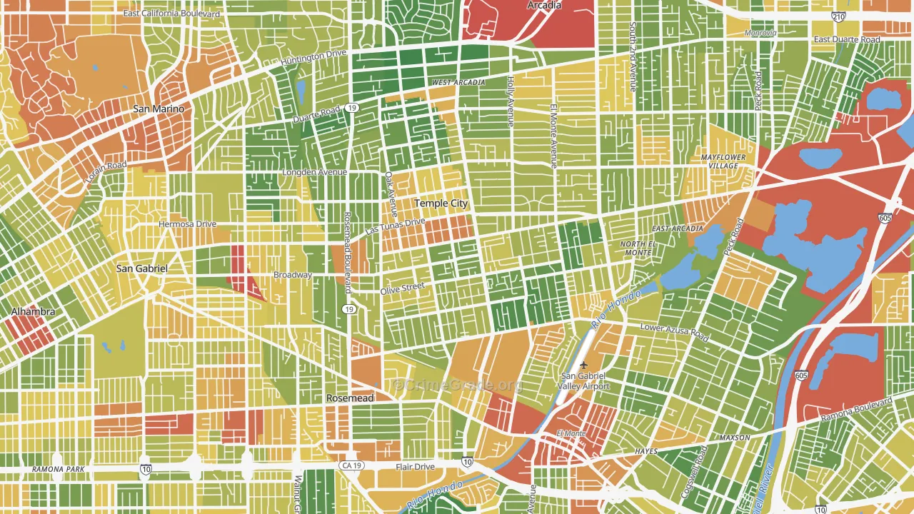 91780, CA Map of Violent Crime Rates